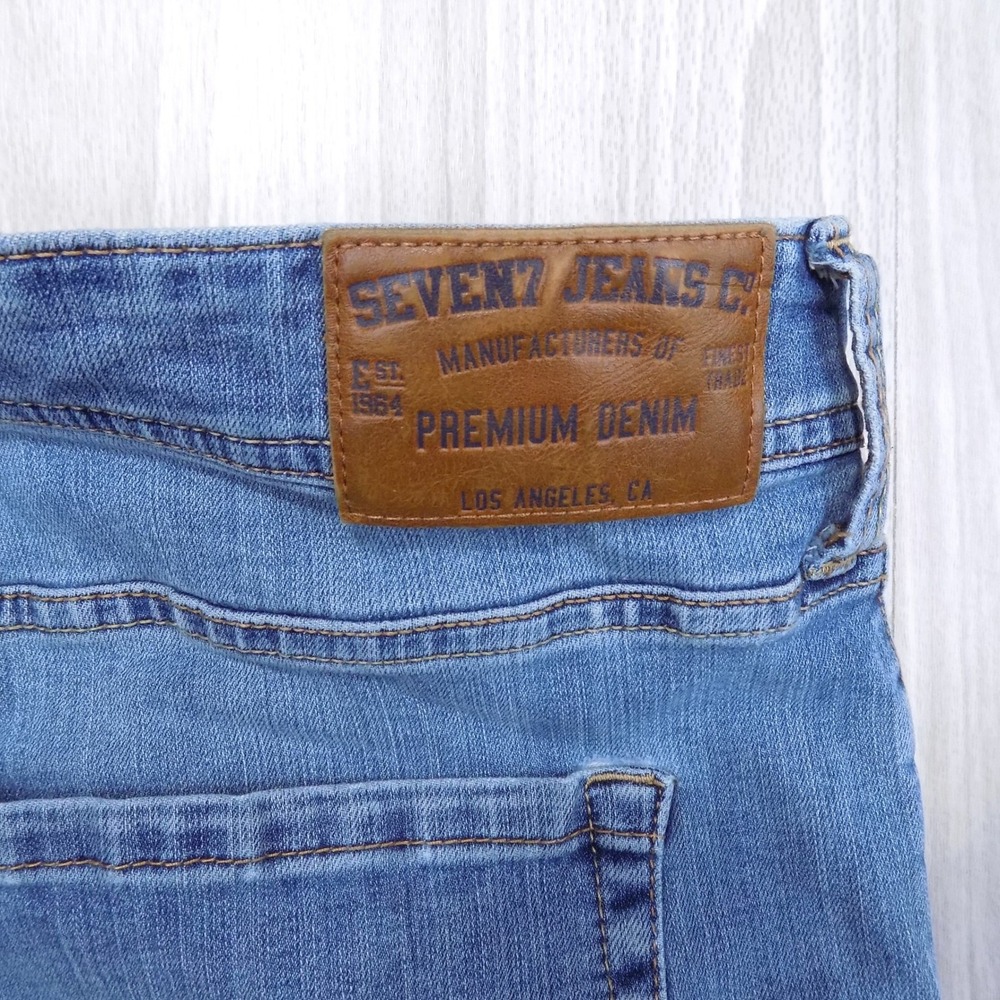 Seven7 Premium Denim Jeans Mens 38x30 Slim Straight Fit Blue Stretch Medium Wash